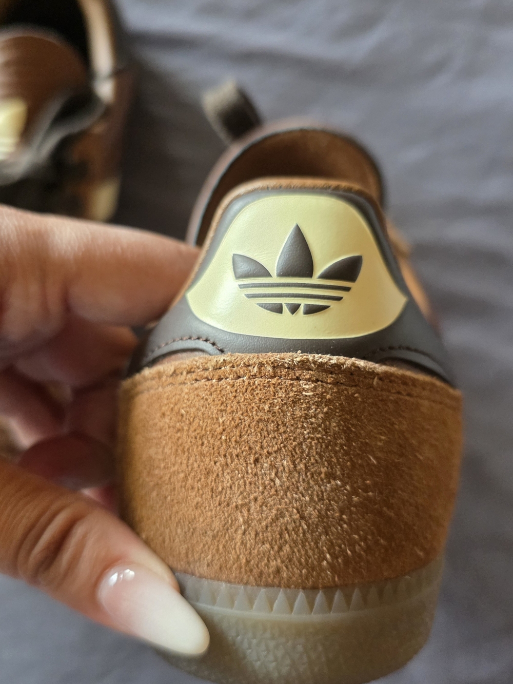 Adidas Women’s Samba-Inspired Brown and Tan Leather Sneakers - Picture 5 of 5